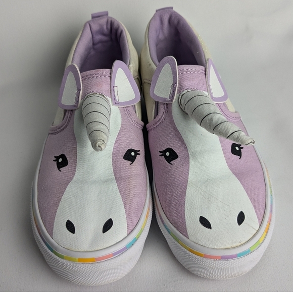 VANS Unicorn Shoes For Little Girl Size 1 Purple And White - Picture 2 of 8